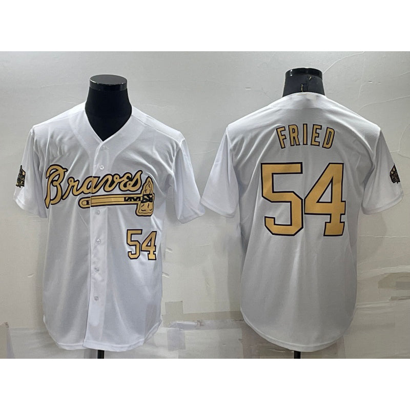 Atlanta Braves #54 Max Fried Number White AmberGomez 2022 All Star Stitched Cool Base Jersey