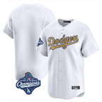Los Angeles Dodgers Blank Player White Gold AmberGomez Collection Limited Home World Series Meet Stitched Jerseys
