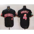 San Diego Padres #4 Luis Arraez Black AmberGomez Mexico Cool Base Stitched Jersey