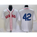 Boston Red Sox #42 Jackie Robinson White AmberGomez Cool Base Stitched Jersey