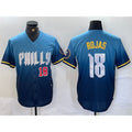 Philadelphia Phillies #18 Johan Rojas Number Blue AmberGomez 2024 City Connect Limited Stitched Jersey