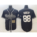 Chicago White Sox #88 Luis Robert Number Black AmberGomez Cool Base Stitched Jersey
