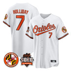Baltimore Orioles #7 Jackson Holliday Player White AmberGomez 30th Anniversary of 2131 Home Game Stitched Jerseys