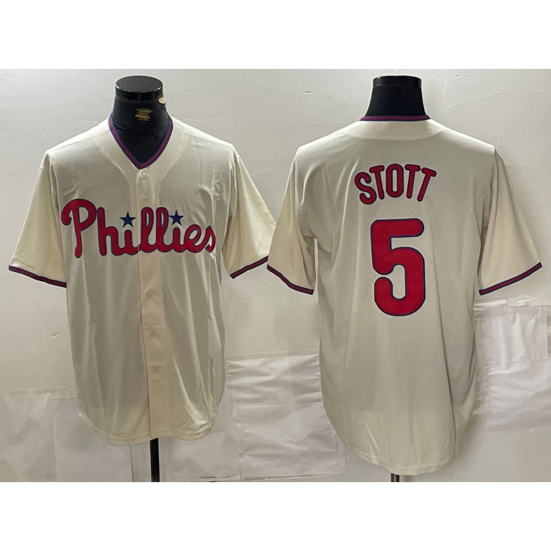 Philadelphia Phillies #5 Bryson Stott Cream AmberGomez Cool Base Jersey