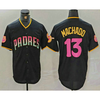 San Diego Padres #13 Manny Machado Black AmberGomez 20th Anniversary Cool Base Stitched Jersey