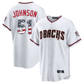 Arizona Diamondbacks #51 Randy Johnson Player White AmberGomez USA 250 Fourth of July Home Game Stitched Jerseys