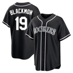 Colorado Rockies #19 Charlie Blackmon Player Black AmberGomez Fashion Out Home Game Stitched Jerseys