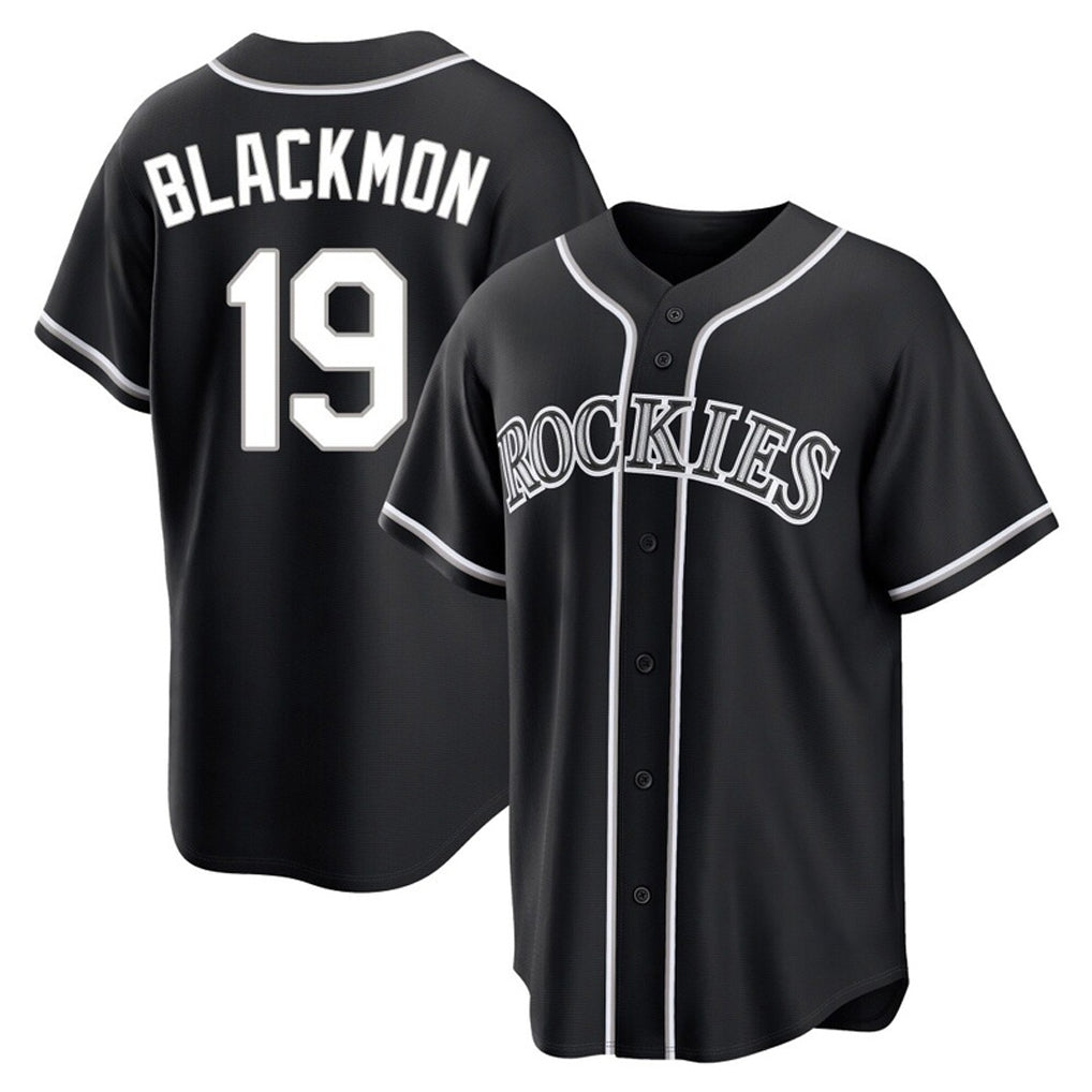 Colorado Rockies #19 Charlie Blackmon Player Black AmberGomez Fashion Out Home Game Stitched Jerseys