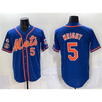 New York Mets #5 David Wright Blue AmberGomez With Patch Cool Base Stitched Jersey