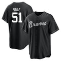 Atlanta Braves #51 Chris Sale Player Black AmberGomez Home Game Stitched Jerseys