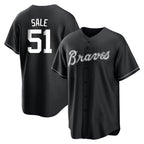 Atlanta Braves #51 Chris Sale Player Black AmberGomez Home Game Stitched Jerseys
