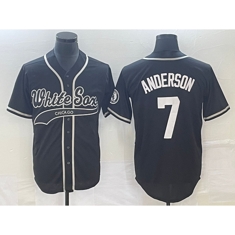 Chicago White Sox #7 Tim Anderson Black AmberGomez Cool Base Stitched Jersey