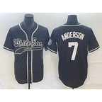 Chicago White Sox #7 Tim Anderson Black AmberGomez Cool Base Stitched Jersey