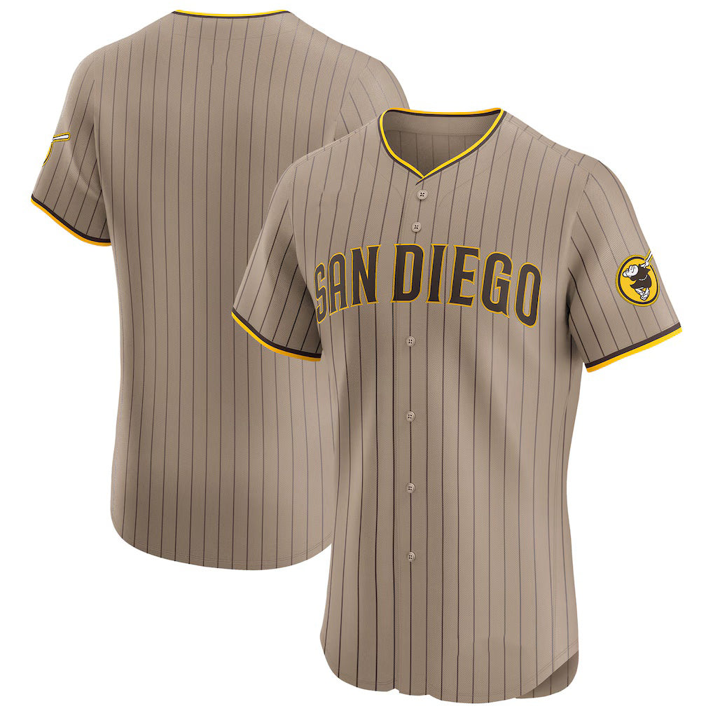 San Diego Padres Sand AmberGomez Alternate Vapor Premier Elite Patch Jersey
