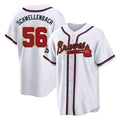 Atlanta Braves #56 Spencer Schwellenbach Player White Gold AmberGomez Home Game Stitched Jerseys