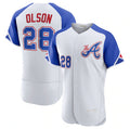 Atlanta Braves #28 Matt Olson White AmberGomez 2023 City Connect Flex Base Stitched Jersey 2