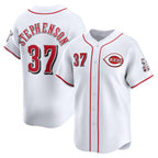 Cincinnati Reds #37 Tyler Stephenson White AmberGomez Home Limited Player Jersey