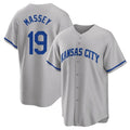 Kansas City Royals #19 Michael Massey Player Gray AmberGomez Game Home Stitched Jerseys
