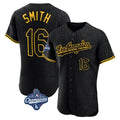 Los Angeles Dodgers #16 Will Smith Player Black AmberGomez World Series Meet Snake Skin City Limited Elite Home Stitched Jerseys