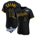 Los Angeles Dodgers #11 Roki Sasaki Player Black AmberGomez World Series Snake Skin City Limited Elite Home Stitched Jerseys