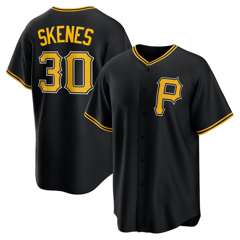 Pittsburgh Pirates #30 Paul Skenes Black AmberGomez Alternate Replica Player Jersey