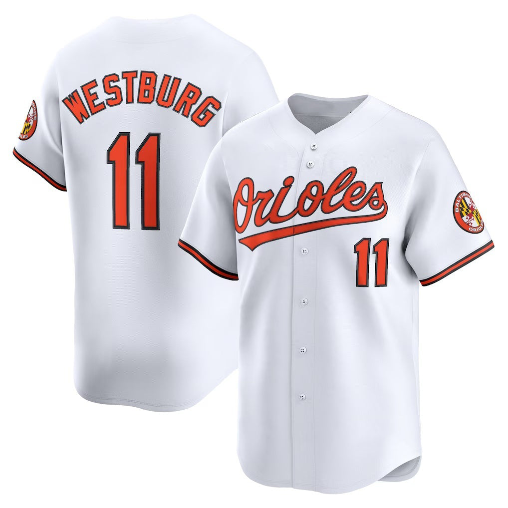Baltimore Orioles #11 Jordan Westburg White AmberGomez Home Limited Player Jersey