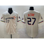 Houston Astros #27 Jose Altuve Cream AmberGomez 2025 City Connect With Texas Patch Limited Stitched Jersey