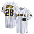 Milwaukee Brewers #28 Andrew Vaughn White AmberGomez Alternate Limited Stitched Jersey