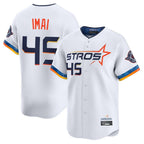 Houston Astros #45 Tatsuya Imai Player White AmberGomez City Connect Limited Home Stitched Jerseys