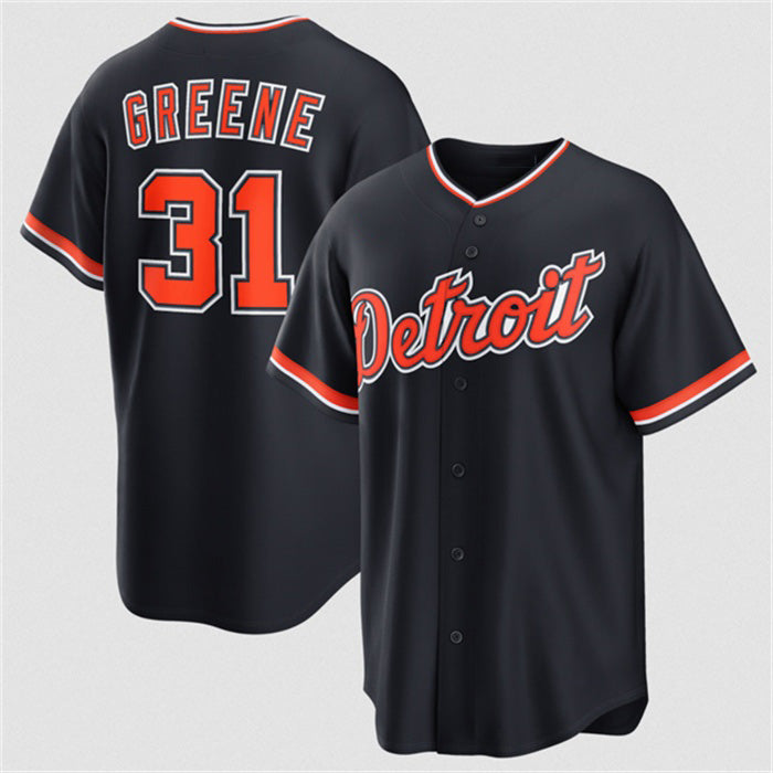 Detroit Tigers #31 Riley Greene Navy AmberGomez Alternate Stitched Jersey