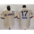 Los Angeles Dodgers #17 Shohei Ohtani Cream AmberGomez 2024 City Connect Limited Jersey