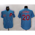 Philadelphia Phillies #20 Mike Schmidt Number Light Blue AmberGomez Cooperstown Cool Base Jersey