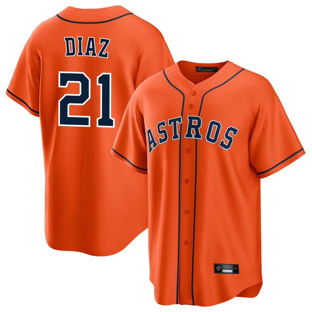 Houston Astros #21 Yainer Diaz Player Orange AmberGomez Home Game Stitched Jerseys