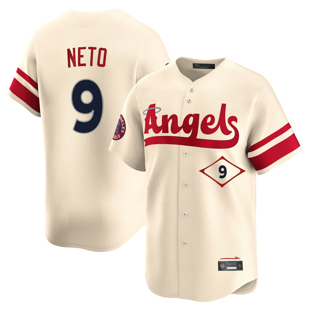 Los Angeles Angels #9 Zach Neto Player Cream AmberGomez City Connect Limited Home Stitched Jerseys