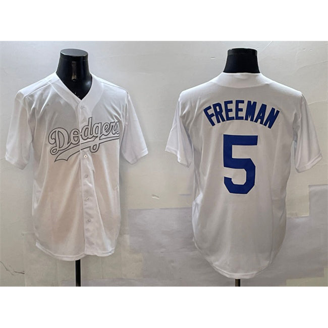 Los Angeles Dodgers #5 Freddie Freeman White AmberGomez Fashion Cool Base Stitched Jersey