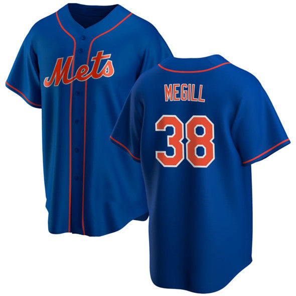 New York Mets #38 Tylor Megill Royal AmberGomez Cool Base Stitched Jersey