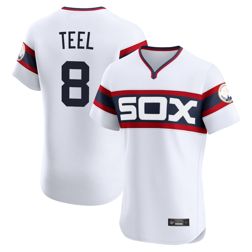 Chicago White Sox #8 Kyle Teel Player White AmberGomez T-shirt Limited Elite Home Stitched Jerseys