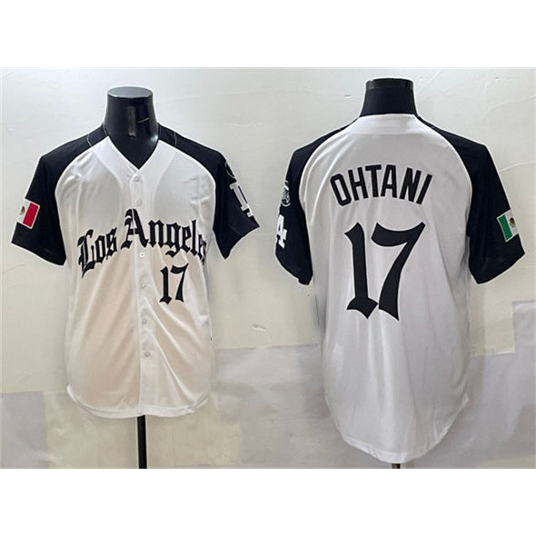 Los Angeles Dodgers #17 Shohei Ohtani White Black AmberGomez Mexico 2025 LA Gothic Style With Fernando Patch Vapor Premier Limited Stitched Jersey