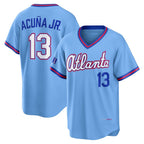 Atlanta Braves #13 Ronald Acu?a Jr. Powder Blue AmberGomez 2026 City Connect Stadium Jersey