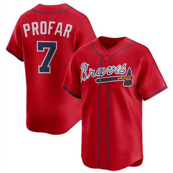 Atlanta Braves #7 Jurickson Profar Red AmberGomez 2025 Alternate Limited Stitched Jersey