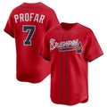 Atlanta Braves #7 Jurickson Profar Red AmberGomez 2025 Alternate Limited Stitched Jersey