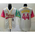 San Diego Padres #44 Joe Musgrove White AmberGomez NEW 2023 City Connect Cool Base Stitched Jersey