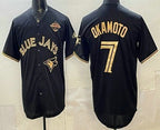 Toronto Blue Jays #7 Kazuma Okamoto Black Gold AmberGomez 2025 American League Champions Limited Stitched Jersey