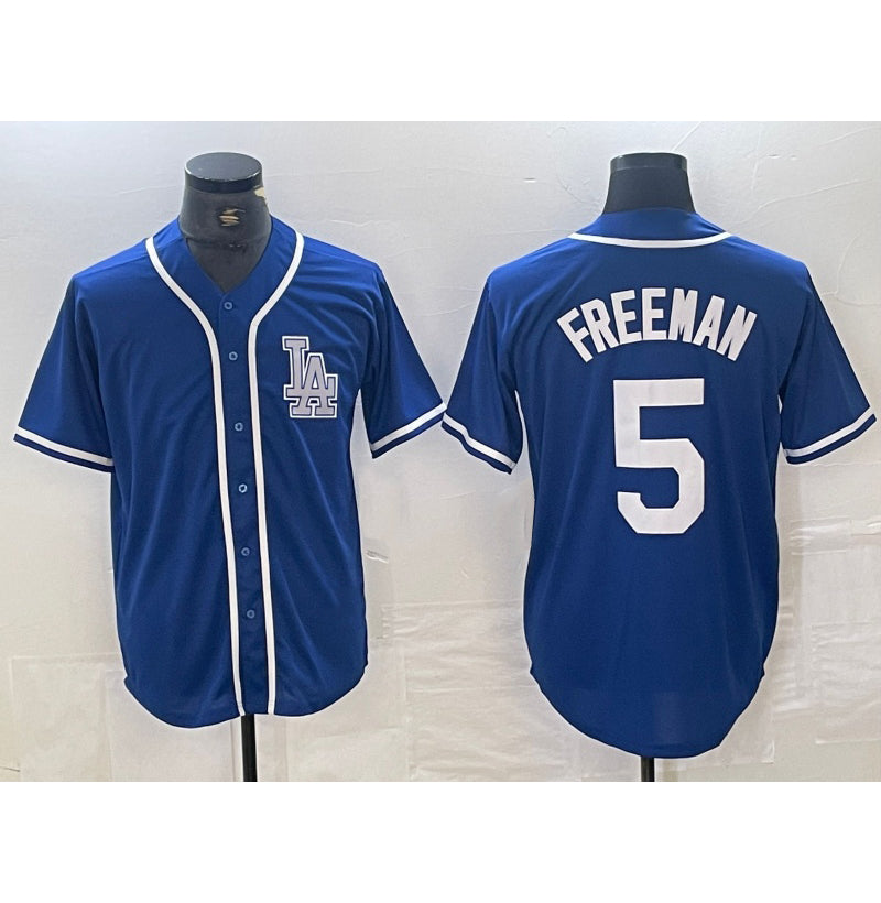 Los Angeles Dodgers #5 Freddie Freeman Blue AmberGomez Cool Base Stitched Jersey
