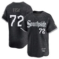 Chicago White Sox #72 Carlton Fisk Player Black AmberGomez City Connect Limited Home Stitched Jerseys