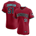 Arizona Diamondbacks #51 Randy Johnson Player Red AmberGomez Limited Elite Home Game Stitched Jerseys