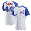 Atlanta Braves #44 Hank Aaron White AmberGomez 2023 City Connect Flex Base Stitched Jersey 2