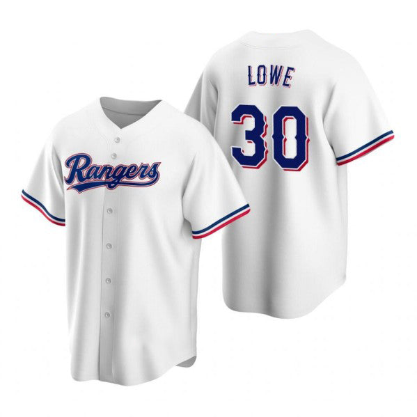 Texas Rangers #30 Nathaniel Lowe White AmberGomez Cool Base Stitched Jersey