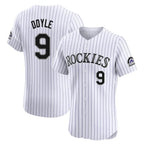 Colorado Rockies #9 Brenton Doyle Player White AmberGomez Limited Elite Home Stitched Jerseys