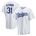 Los Angeles Dodgers #31 Tyler Glasnow White AmberGomez Home Replica Jersey